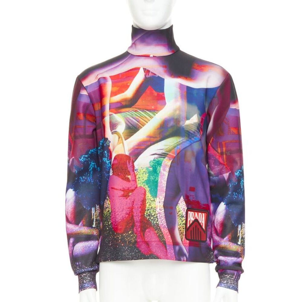 Prada 2019 Neoprene Mock Neck Top